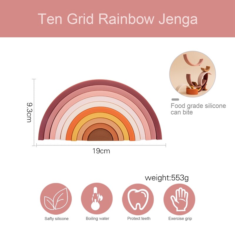 Silicone Rainbow Stacker Montessori Learning